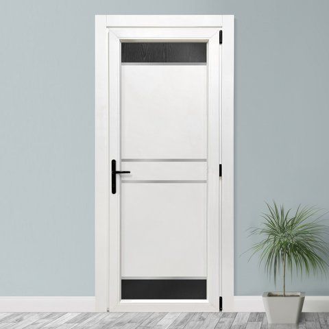Двери межкомнатные пластиковые INOX SMART 09+блэквуд белые М140 фото