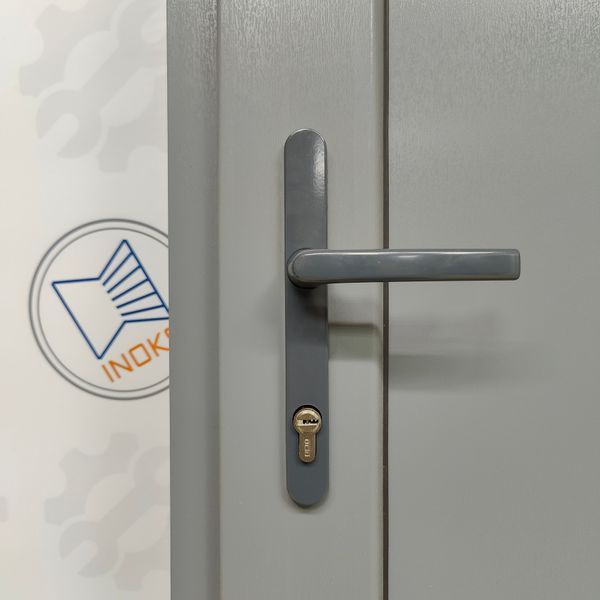 Двери входные уличные металлопластиковые INOX CR01 950х2050 1 шт правая sl16 фото
