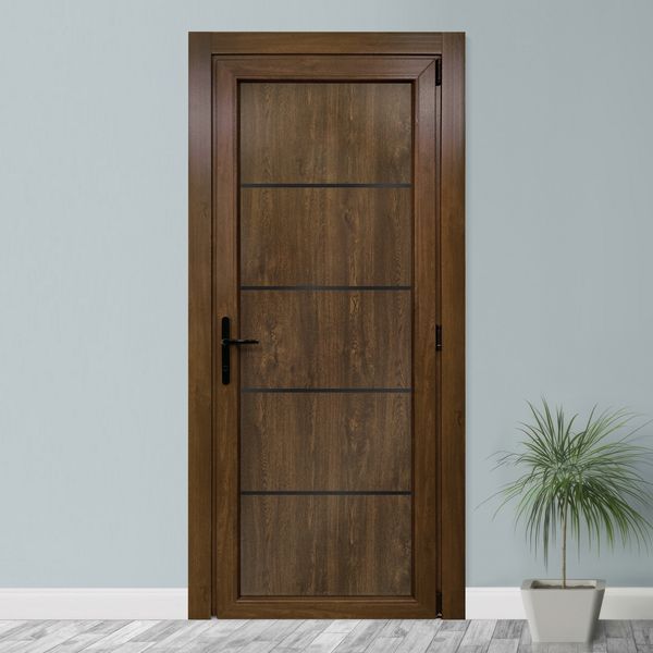 Двери межкомнатные пластиковые BLACKINOX 32 орех М532 фото