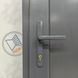 Двери входные уличные металлопластиковые одностворчатые INOX 35+стекло антрацит W253 фото 3