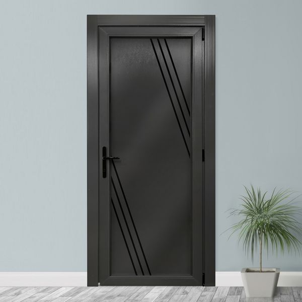 Двері міжкімнатні пластикові модель BLACKINOX 24 антрацит М416 фото