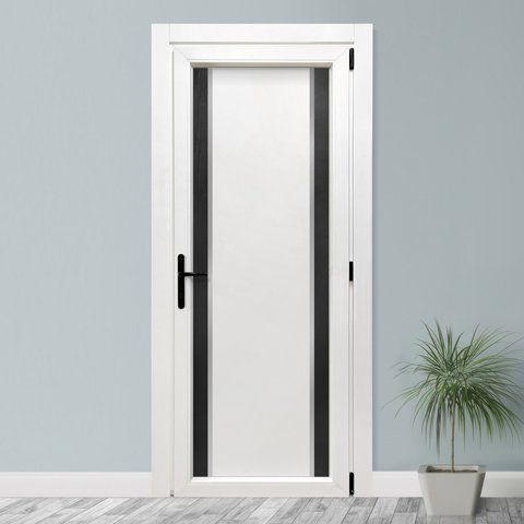 Двери межкомнатные пластиковые INOX SMART 02+блэквуд белые М133 фото