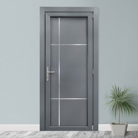 Двери межкомнатные пластиковые INOX NX10 базальт М238 фото