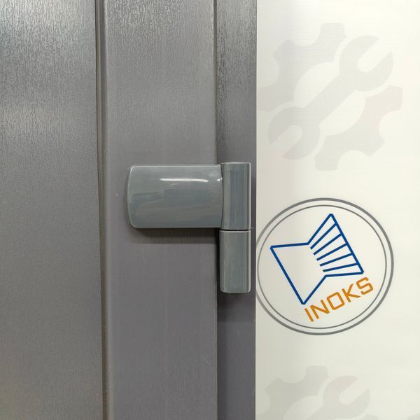 Двері вхідні вуличні металопластикові двостулкові INOX NX 12+скло антрацит W165 фото