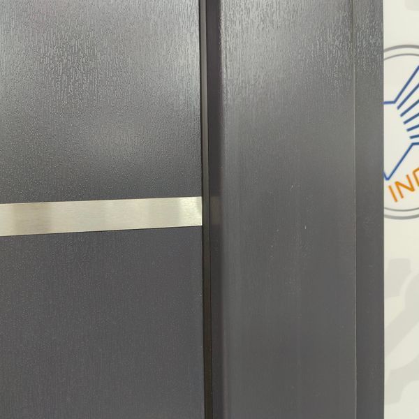 Двері вхідні вуличні металопластикові INOX 10+скло антрацит V118 фото